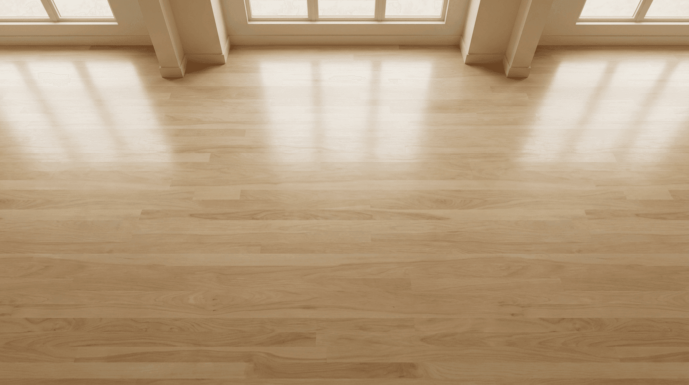 A person walking on a glossy flake epoxy floor with a UV-stable clear topcoat